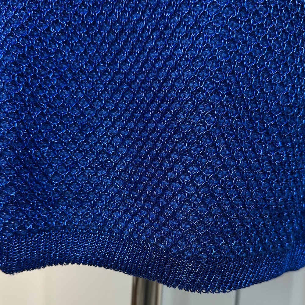 NWT Fashion Nova Royal Blue Cobalt V-Neck Knit Bodycon Sweater Mini Dress Size L - Picture 8 of 17